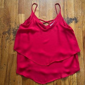 Women’s Red Spaghetti Strap Flowy Tank Size Small